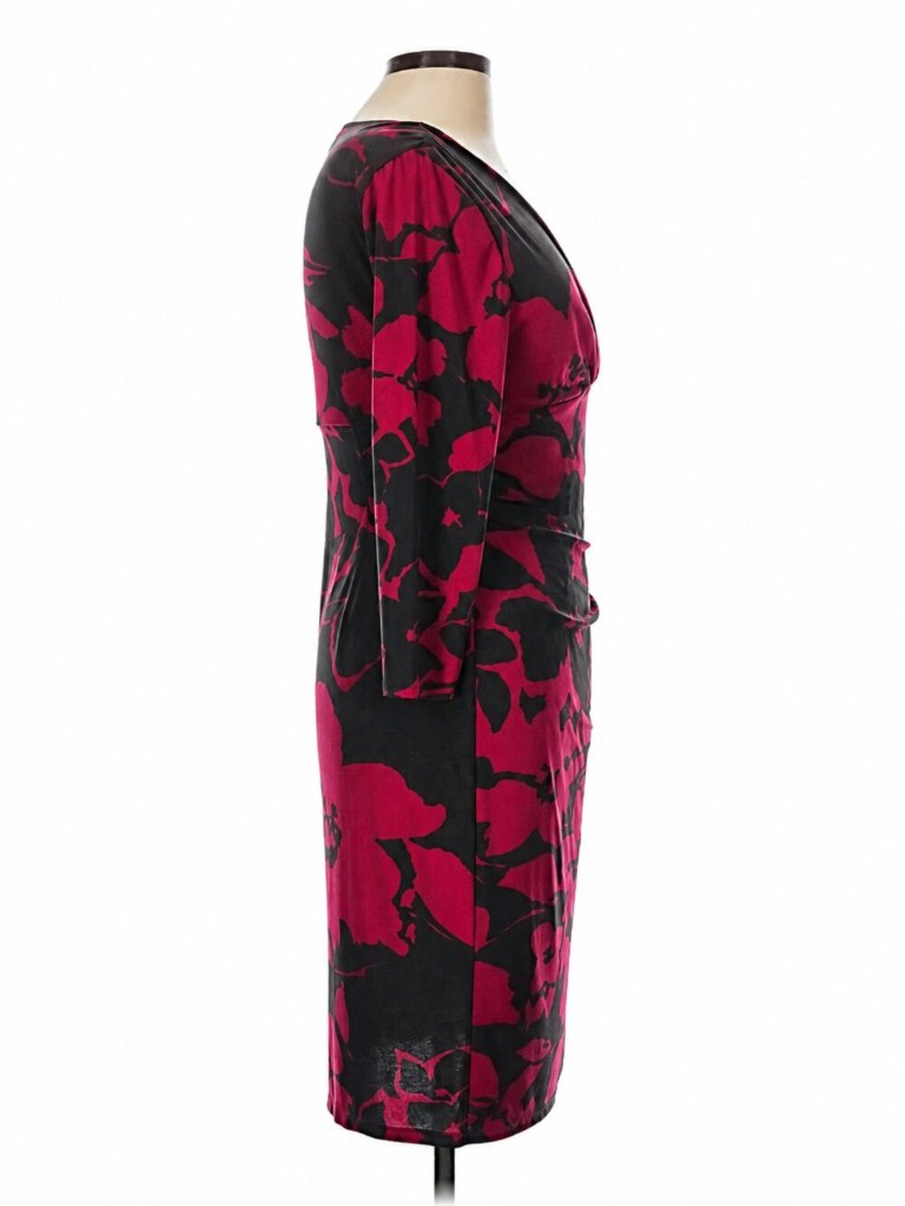 Ralph Lauren Moody Floral Dress Large 10 Black Red Dark Romance Vamp Whimsigoth - Picture 4 of 9